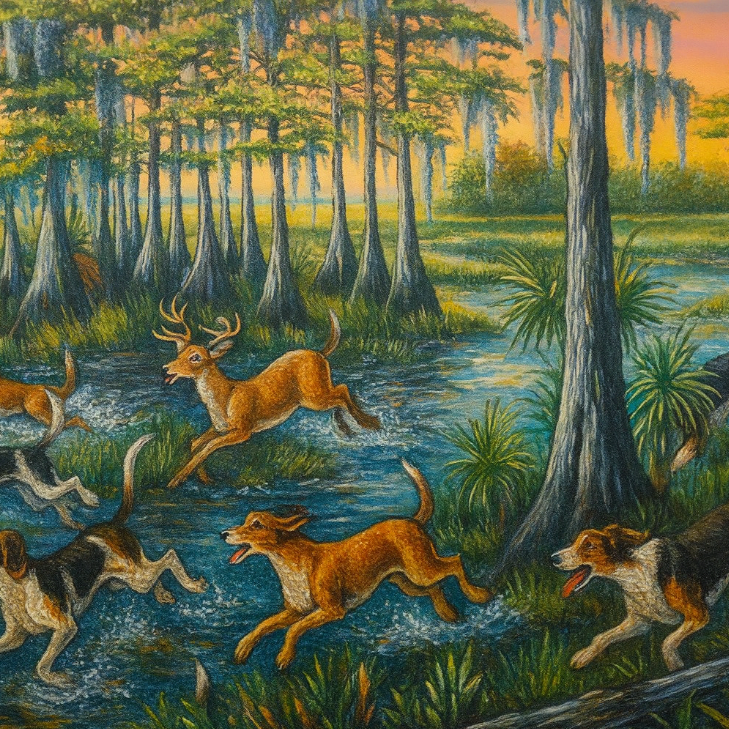Cover art for Can I take my hounds to heaven?, a southern gothic scenario on AI Dungeon