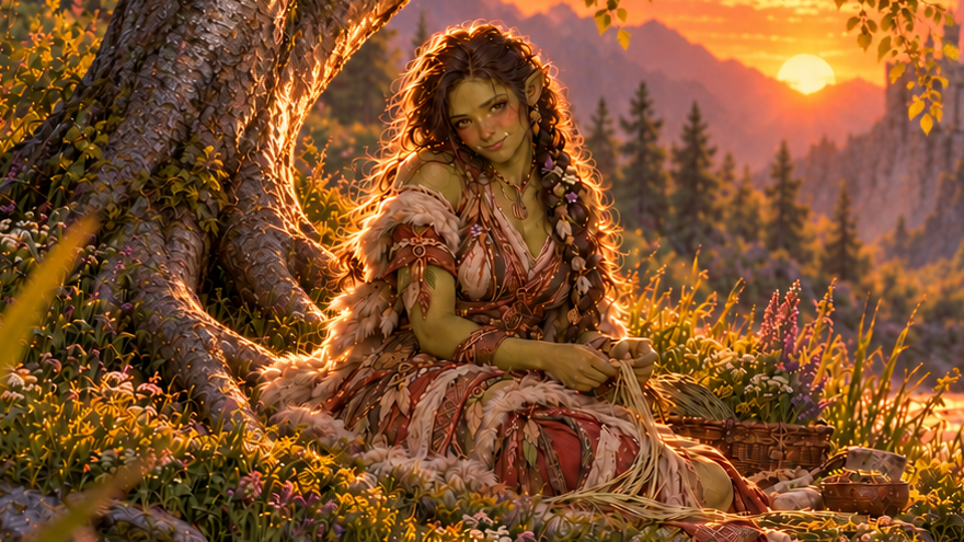 Cover art for The Orc Across the River, a romance scenario on AI Dungeon
