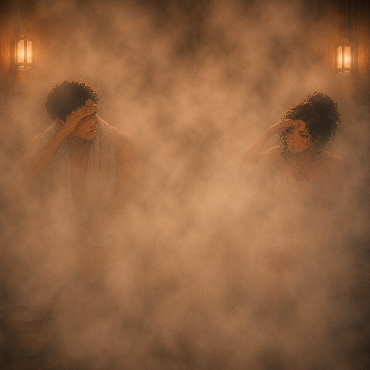 Cover art for Steamy Sauna Session, a sauna scenario on AI Dungeon