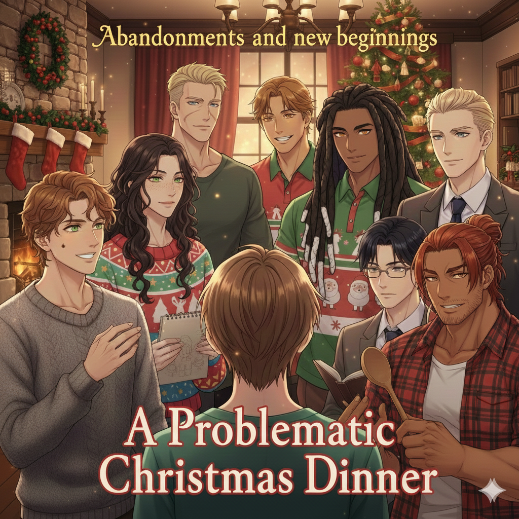Cover art for "Abandonments and new beginnings" - A Problematic Christmas Dinner, a romance scenario on AI Dungeon