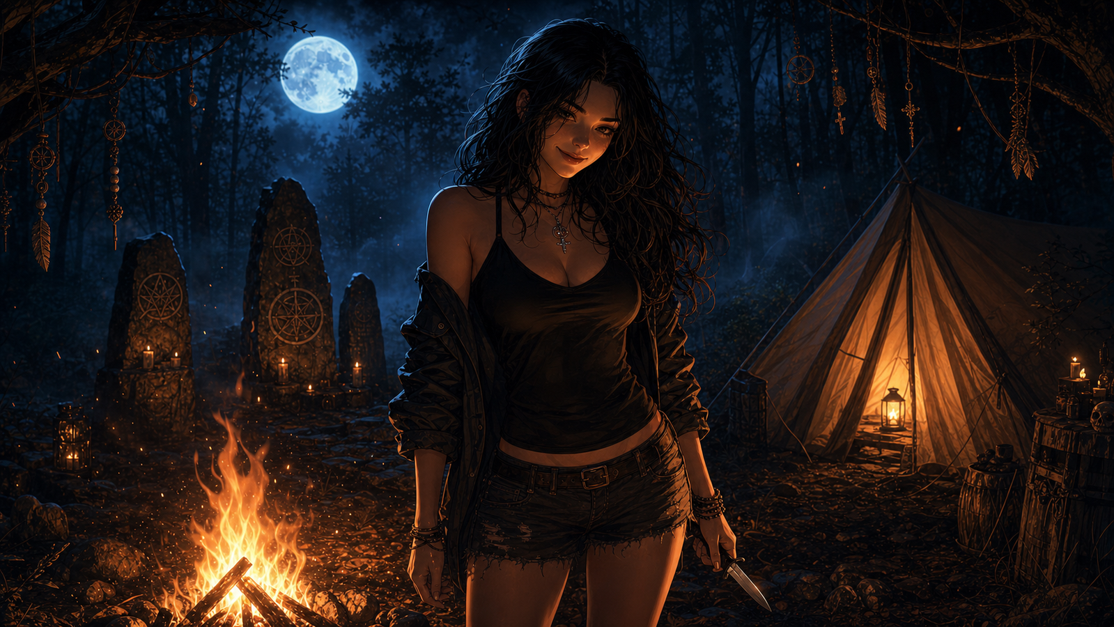 Cover art for Marked by Natasha, a camping scenario on AI Dungeon