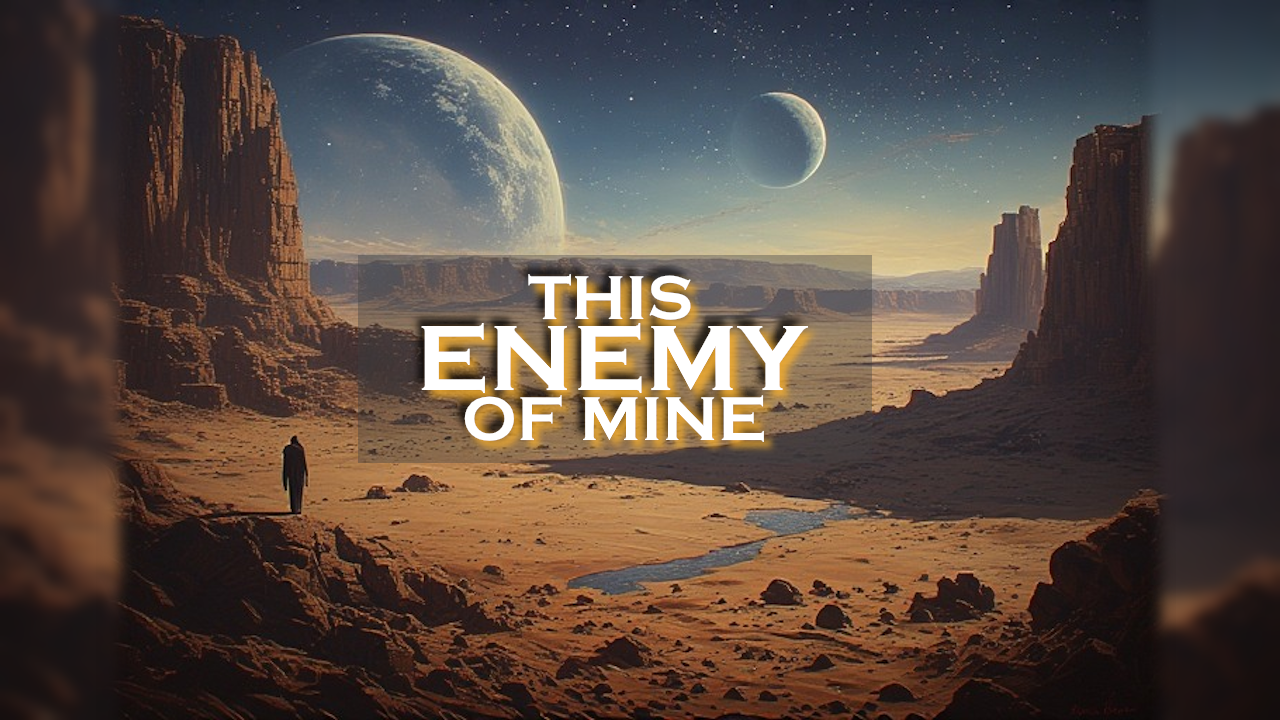 Cover art for This Enemy of Mine v2, a sci fi scenario on AI Dungeon