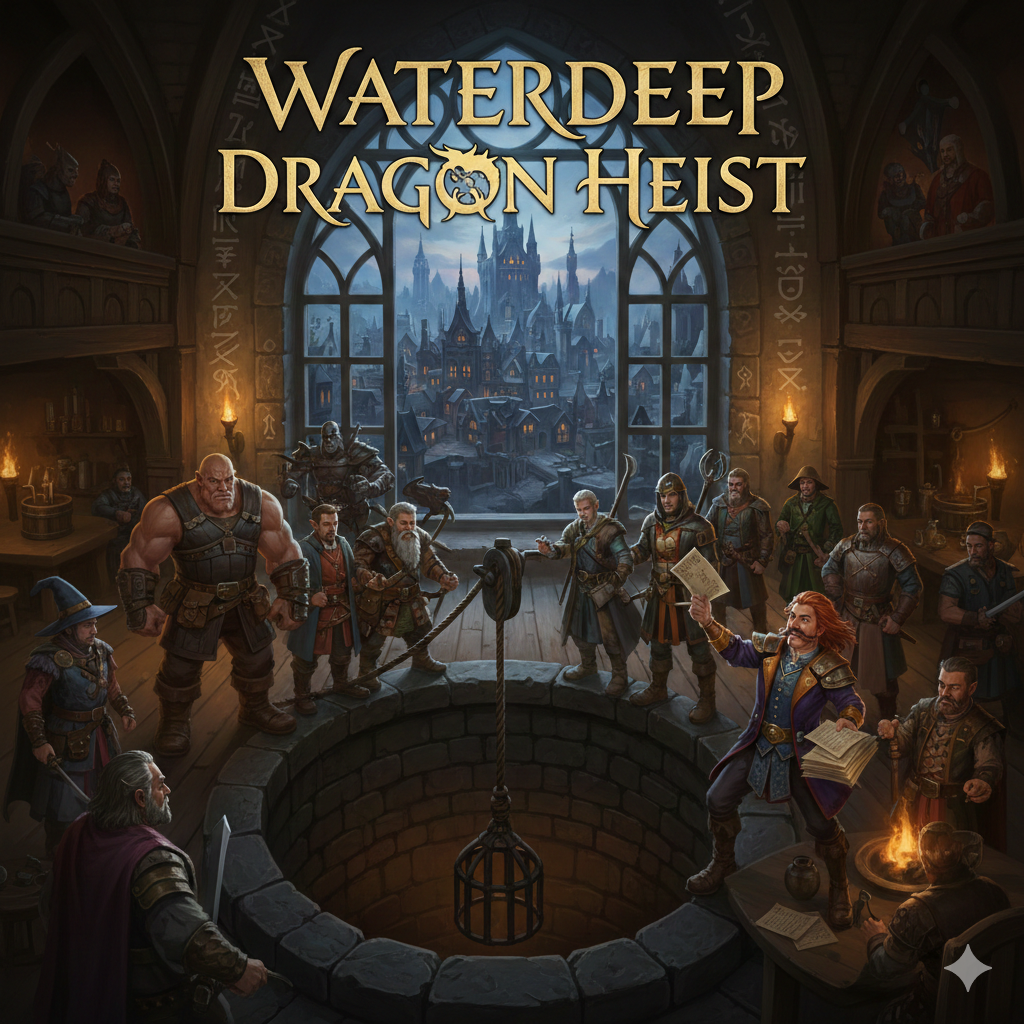 Cover art for Waterdeep: Dragon Heist, a fantasy adventure on AI Dungeon