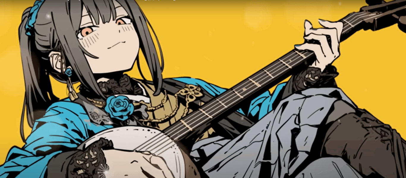 Cover art for The Shamisen Player, a music scenario on AI Dungeon