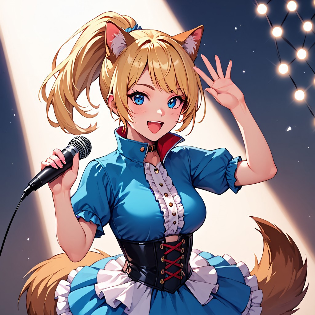 Cover art for Echoes of Starlight: The Kemonomimi Idol's Rise, a kemonomimi scenario on AI Dungeon