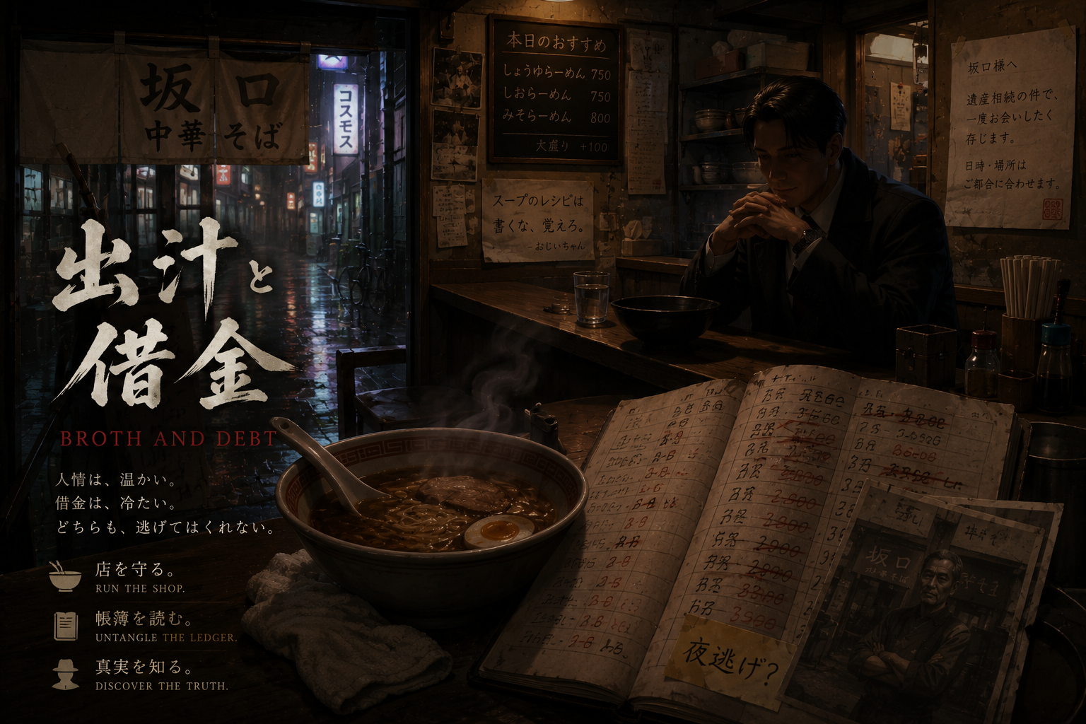 Cover art for (ðŸŽ) Broth and Debt, a crime scenario on AI Dungeon