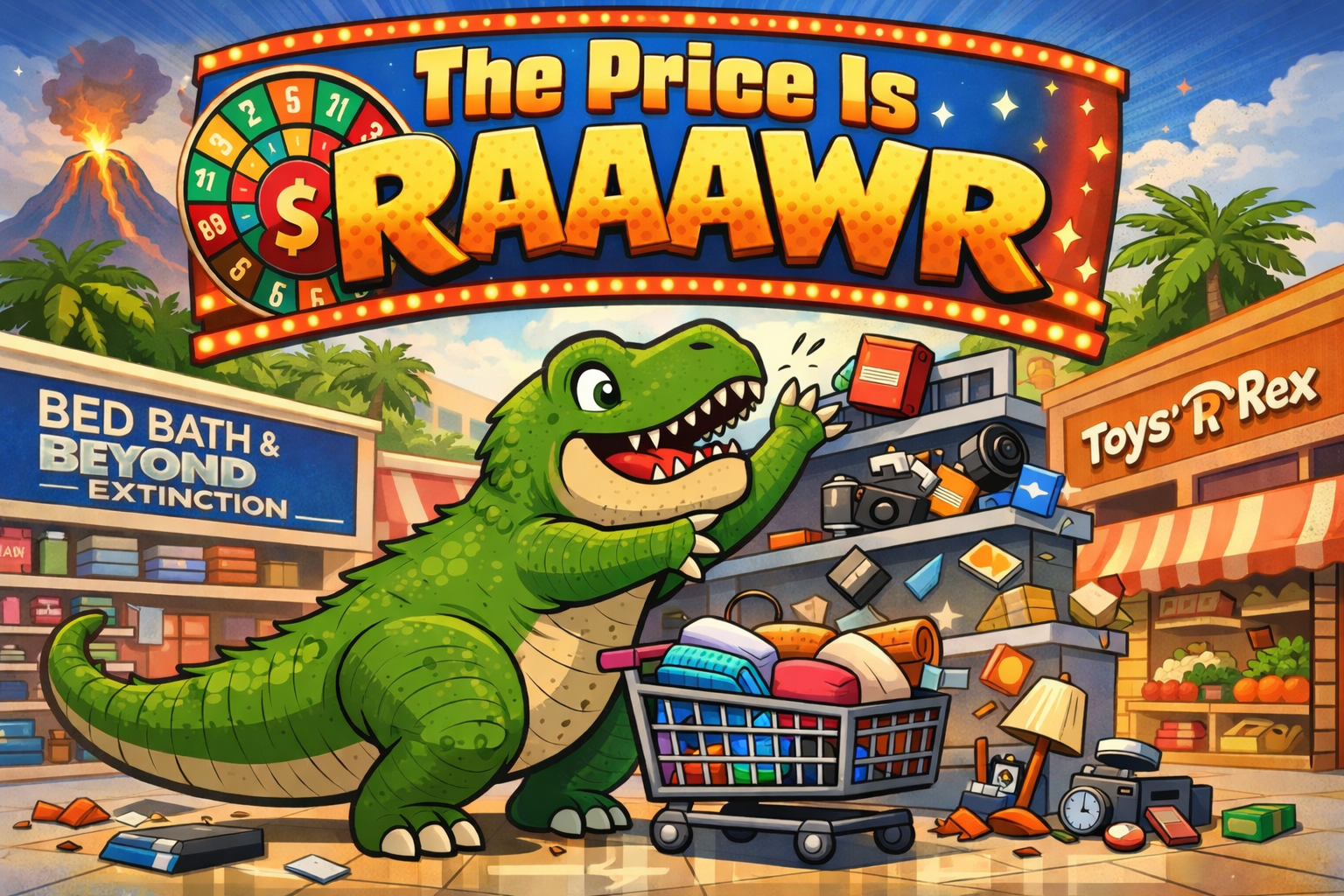 Cover art for T-Rex Shopping Spree, an offmetagamer scenario on AI Dungeon