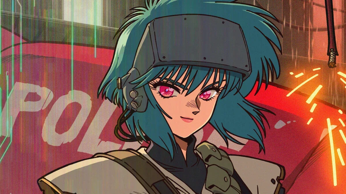 Cover art for Ghost in the Shell, a cyber scenario on AI Dungeon