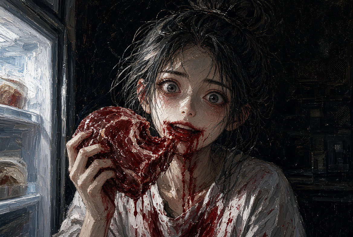 Cover art for Hannah’s Hunger 🥩, an inner self scenario on AI Dungeon