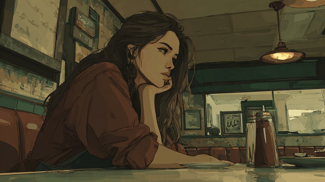 Cover art for Down at the Diner (Sad Amii), a friend scenario on AI Dungeon