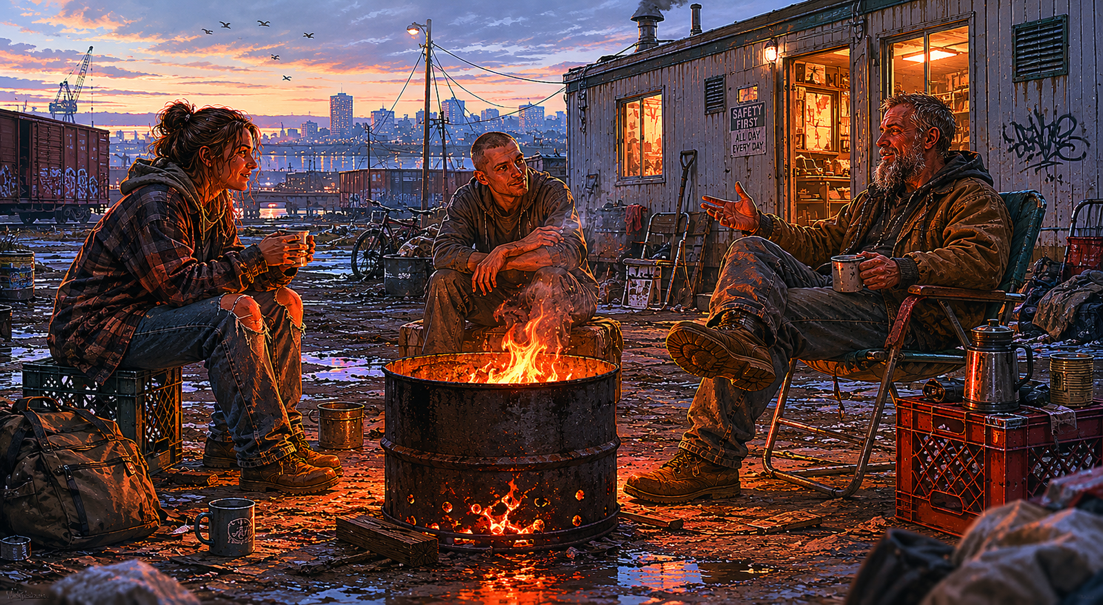 Cover art for Bums (ðŸŽ), a homeless scenario on AI Dungeon
