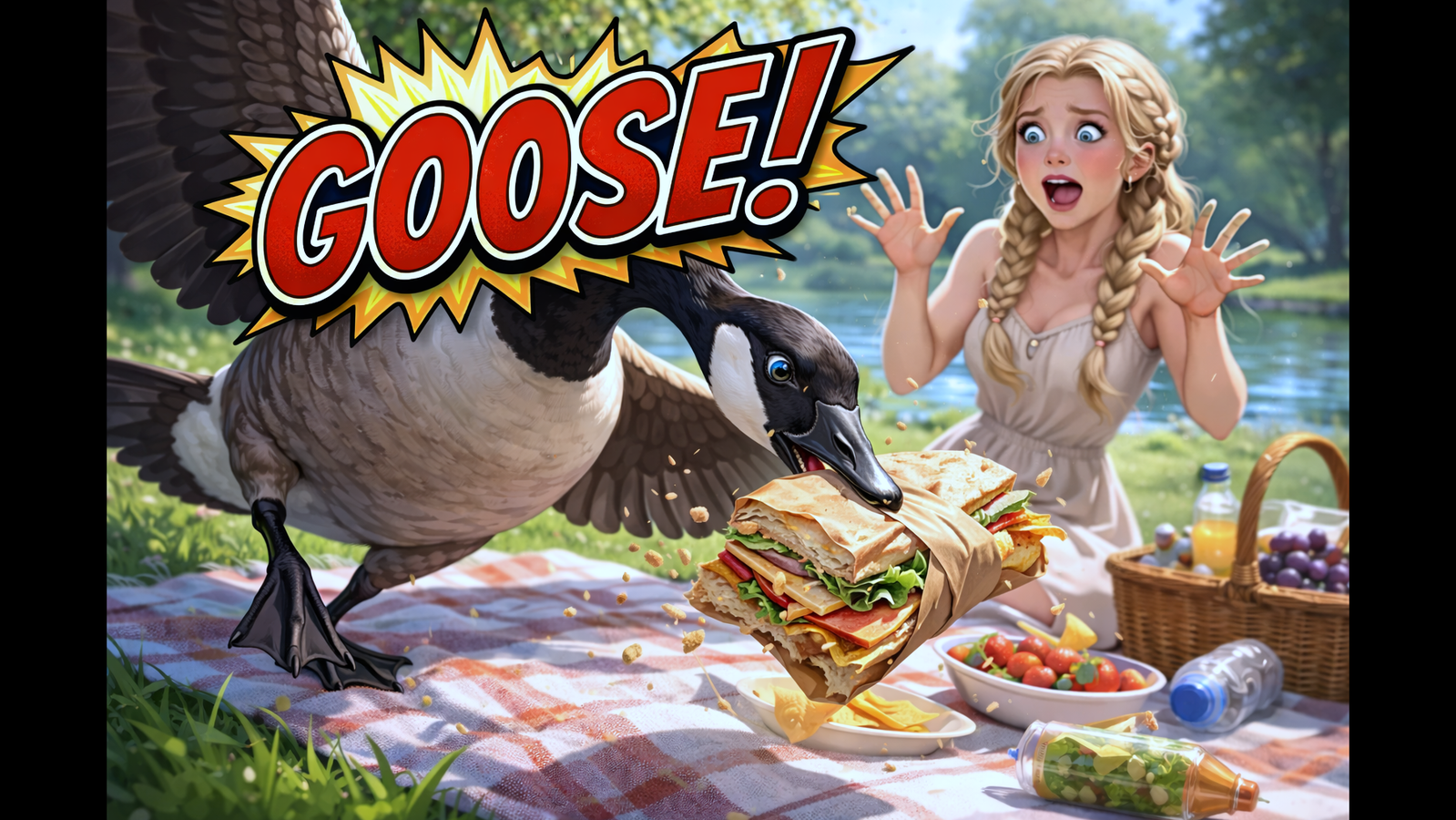 Cover art for A Goose Ruins your Date, a goose scenario on AI Dungeon