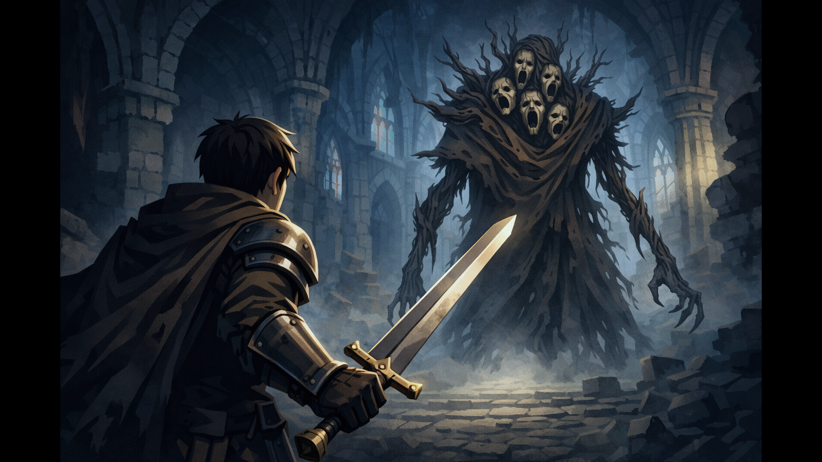 Cover art for Slaying the Ivory Choir, a fantasy scenario on AI Dungeon
