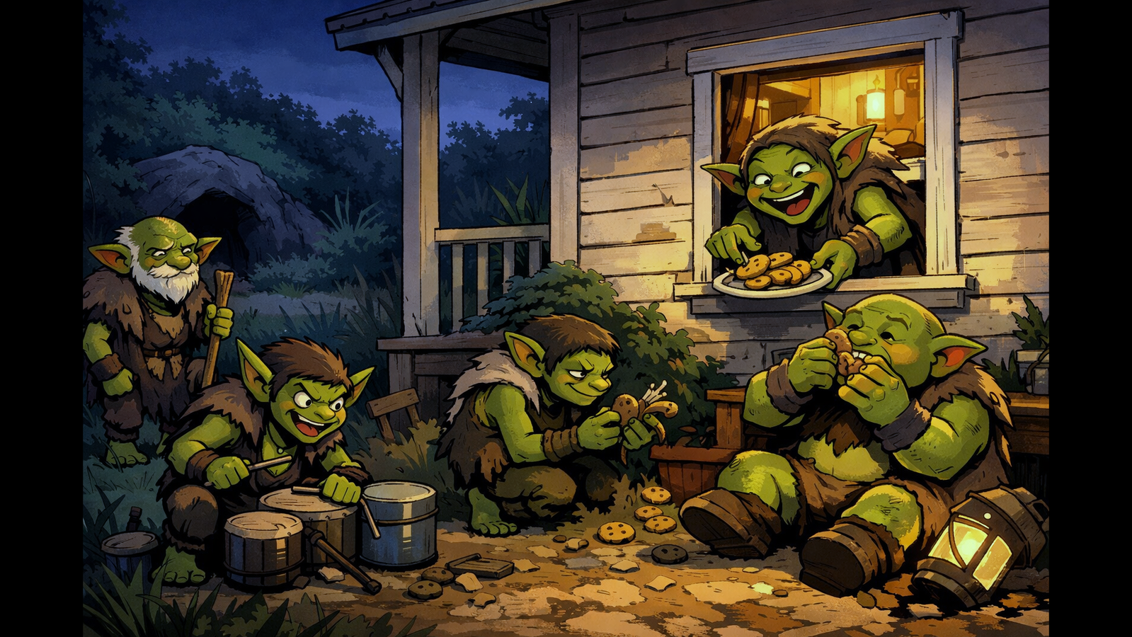 Cover art for Goblins in the Yard, a monster scenario on AI Dungeon