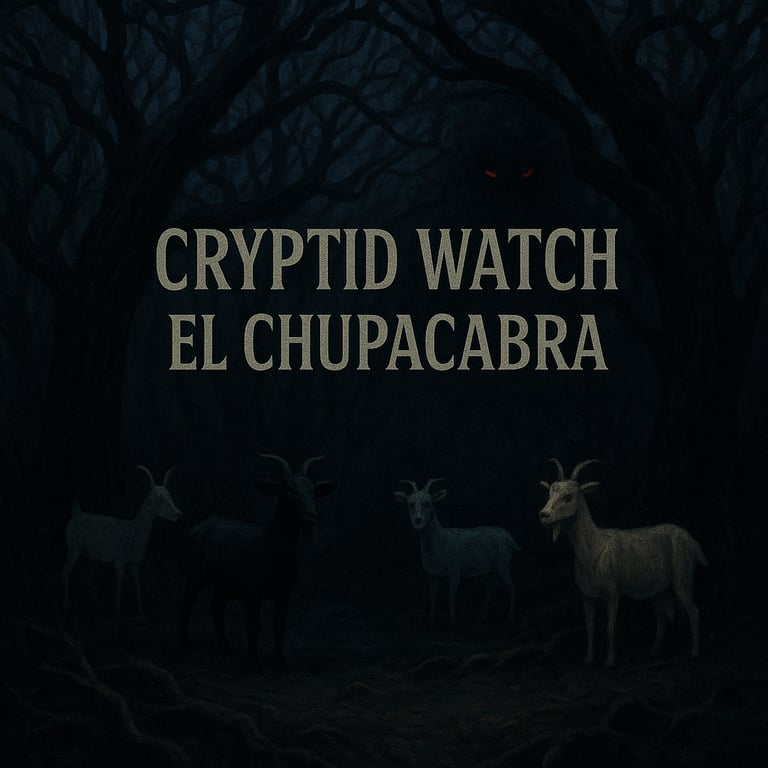 Cover art for Cryptid Watch: El Chupacabra, a cryptid scenario on AI Dungeon