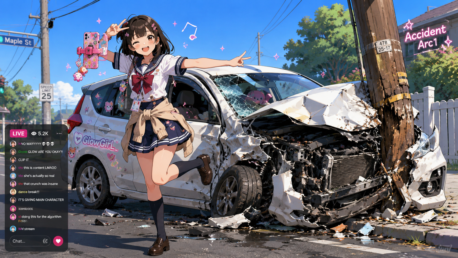Cover art for We Crashed LMAO, a comedy scenario on AI Dungeon