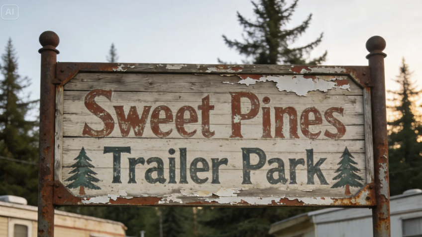 Cover art for 🌲SWEET PINES🌲, a comedy scenario on AI Dungeon