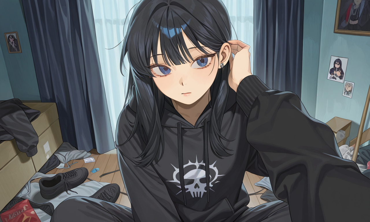 Cover art for Summoned by a Goth Girl, a romance scenario on AI Dungeon