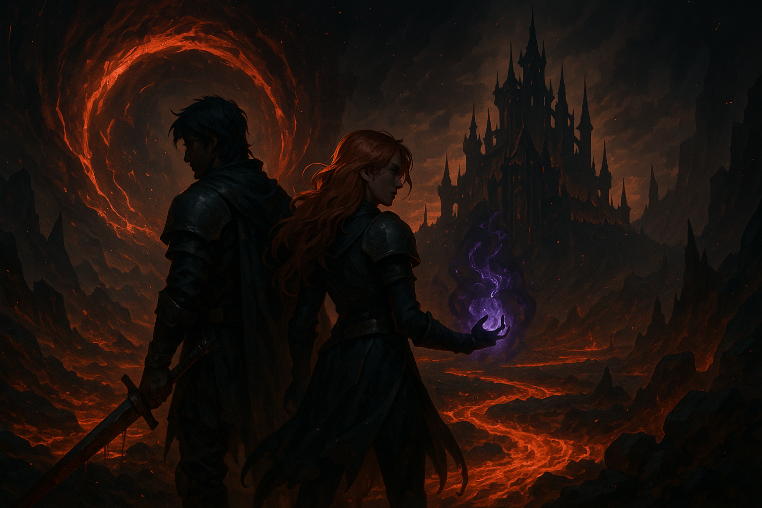Cover art for TWO SIBLINGS, ONE HELL, a dark fantasy scenario on AI Dungeon