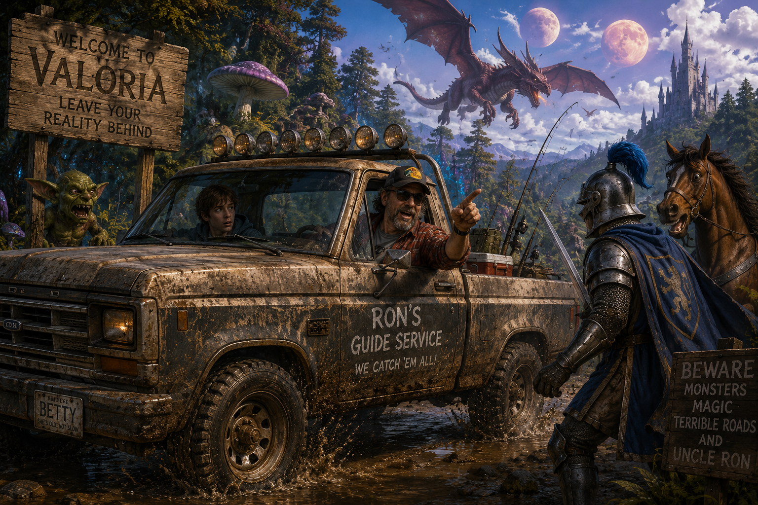 Cover art for Uncle Ron Is Definitely Not Lost, a fantasy scenario on AI Dungeon