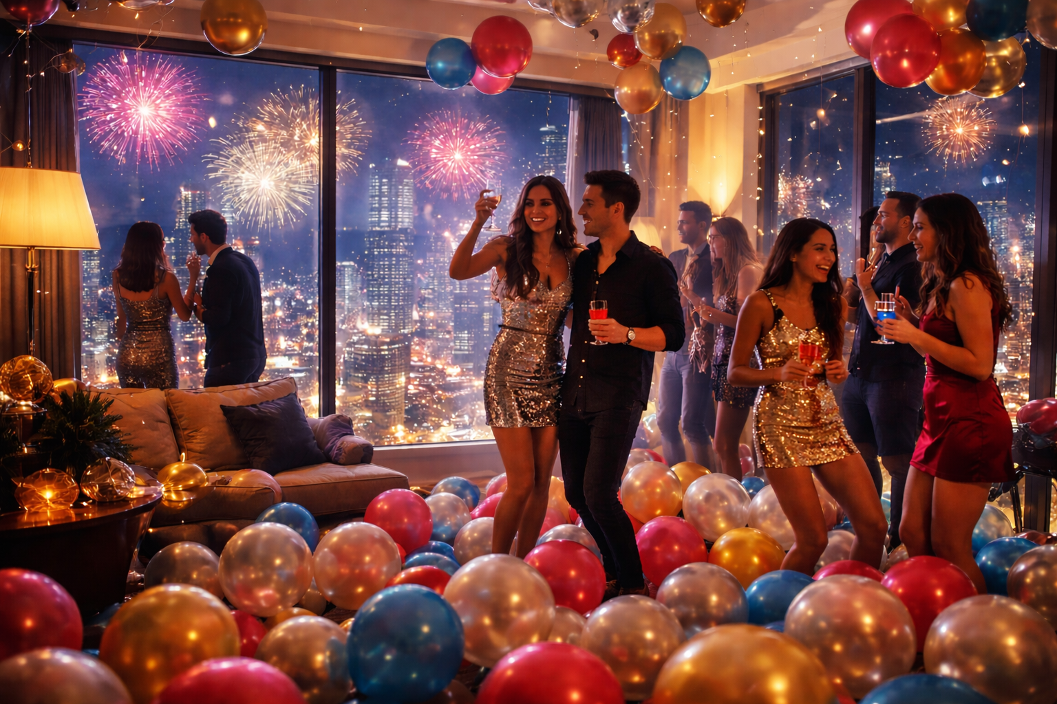 Cover art for New Year's Eve with friends, a new years eve scenario on AI Dungeon