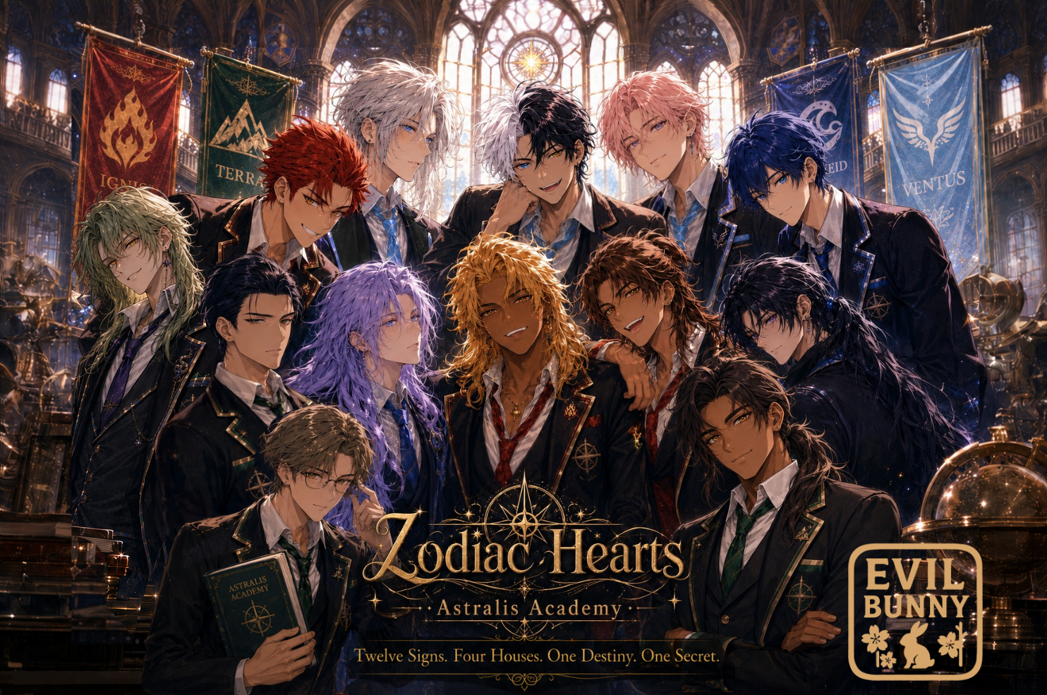 Cover art for Zodiac Hearts: Astralis Academy, an otome scenario on AI Dungeon