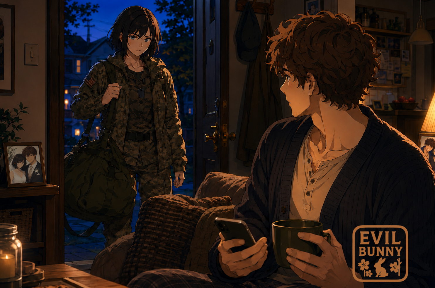 Cover art for Learning to Come Home, a romance scenario on AI Dungeon