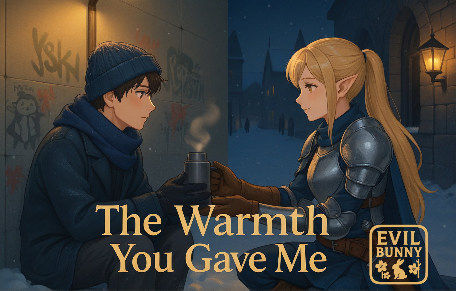 Cover art for The Warmth You Gave Me, a romance scenario on AI Dungeon