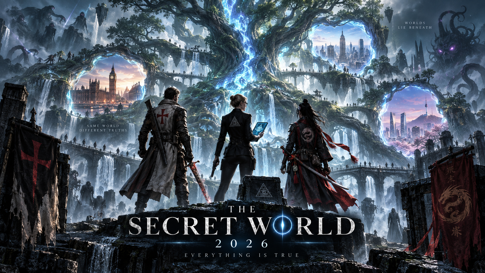 Cover art for The Secret World: 2026, a secret societies world on Voyage