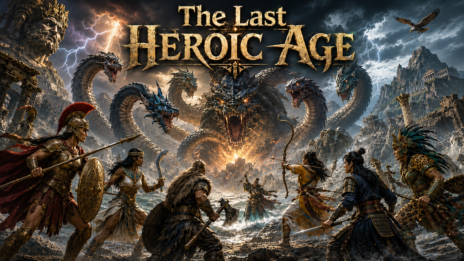 Cover art for The Last Heroic Age, a fantasy world on Voyage