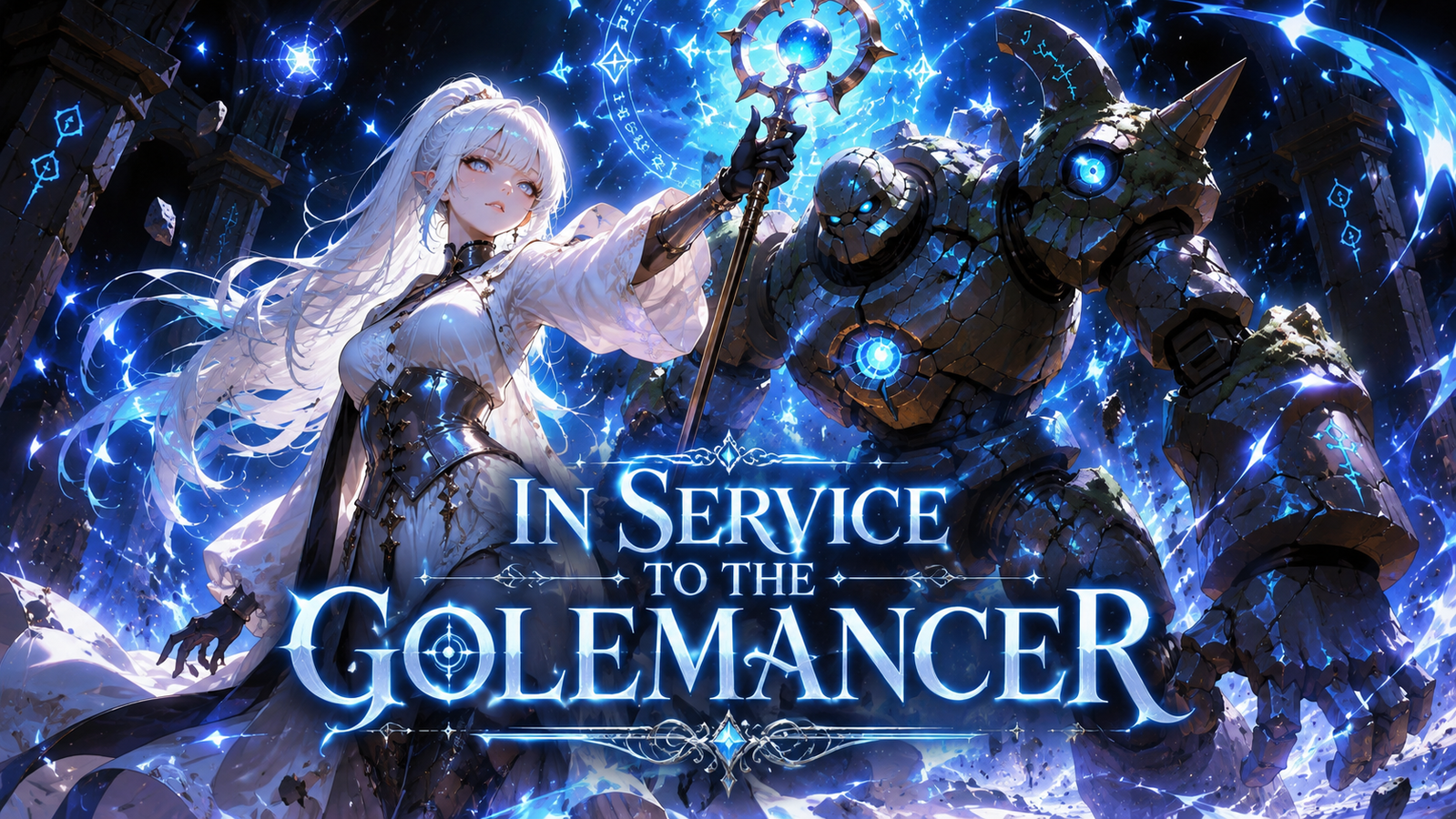 Cover art for In Service to the Golemancer, a romance scenario on AI Dungeon