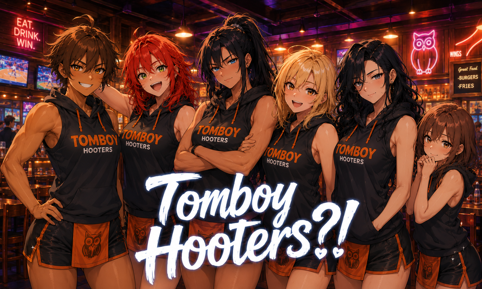 Cover art for Tomboy Hooters?!, a tomboy scenario on AI Dungeon