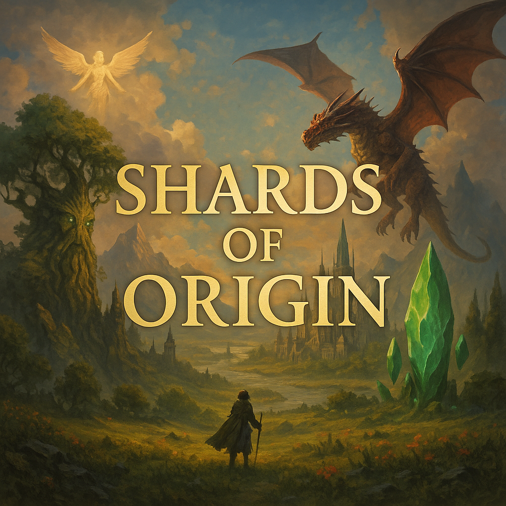 Cover art for Shards of Origin , a high fantasy scenario on AI Dungeon