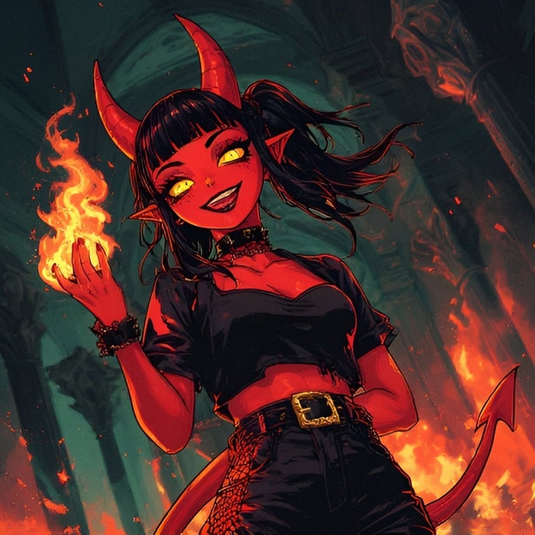 Cover art for Welcome to Hell!, an adventure scenario on AI Dungeon