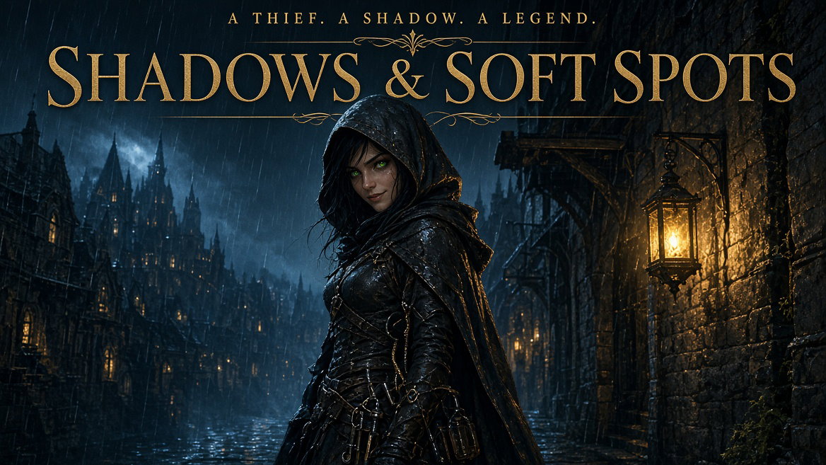 Cover art for Shadows & Soft Spots, a fantasy scenario on AI Dungeon