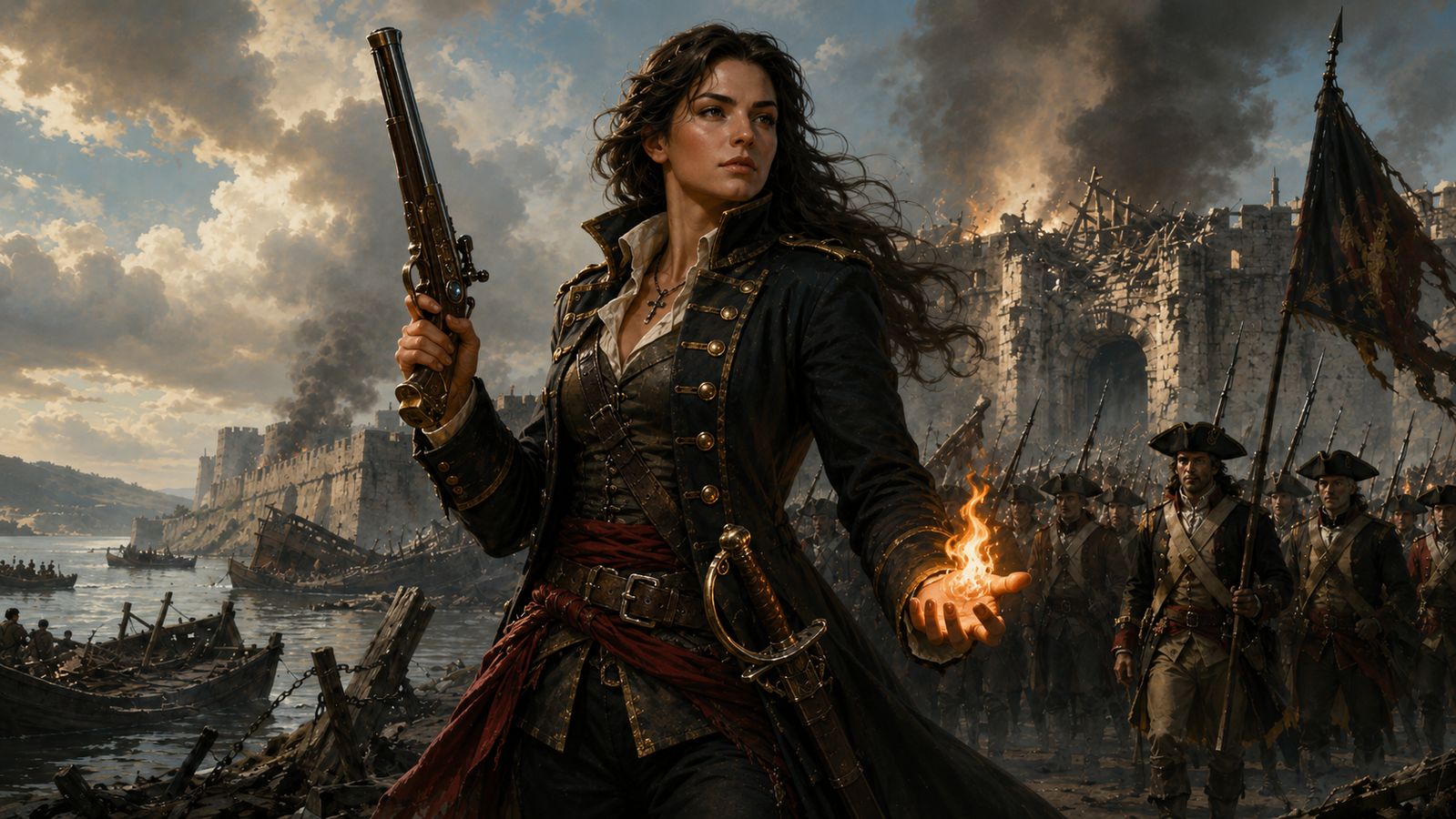 Cover art for The Black Ledger, a war world on Voyage