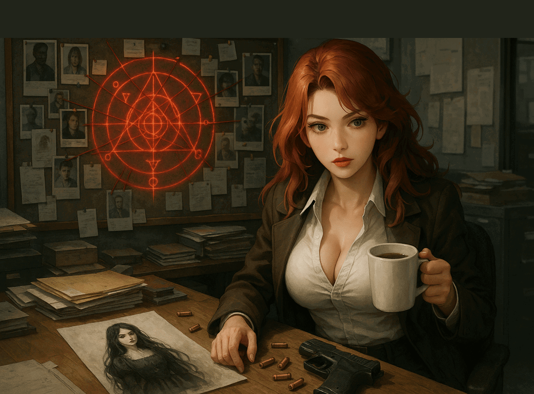 Cover art for Casefile: Witch's Kiss, a detective scenario on AI Dungeon