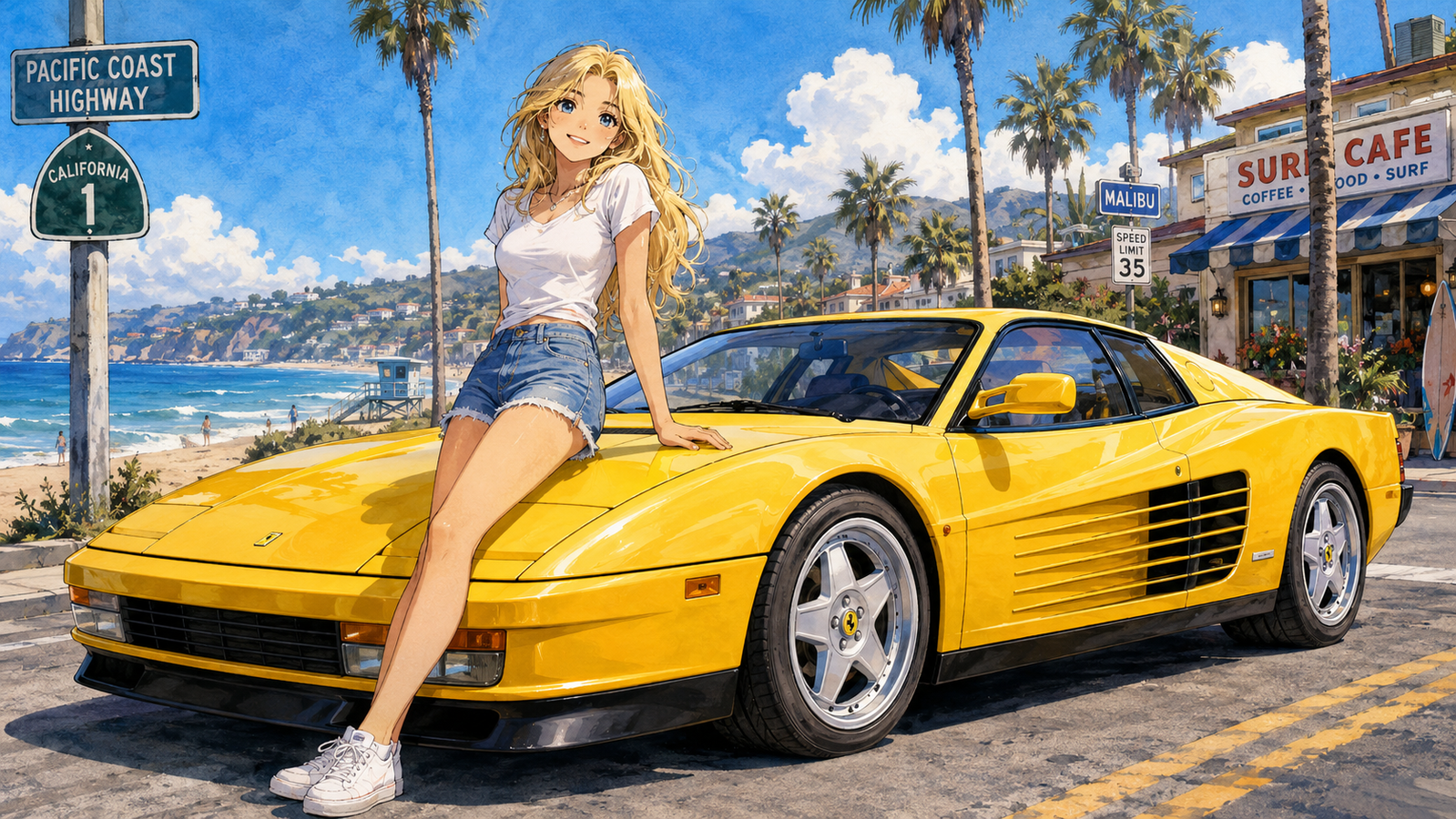 Cover art for Drive Fast, Love Harder, a car scenario on AI Dungeon