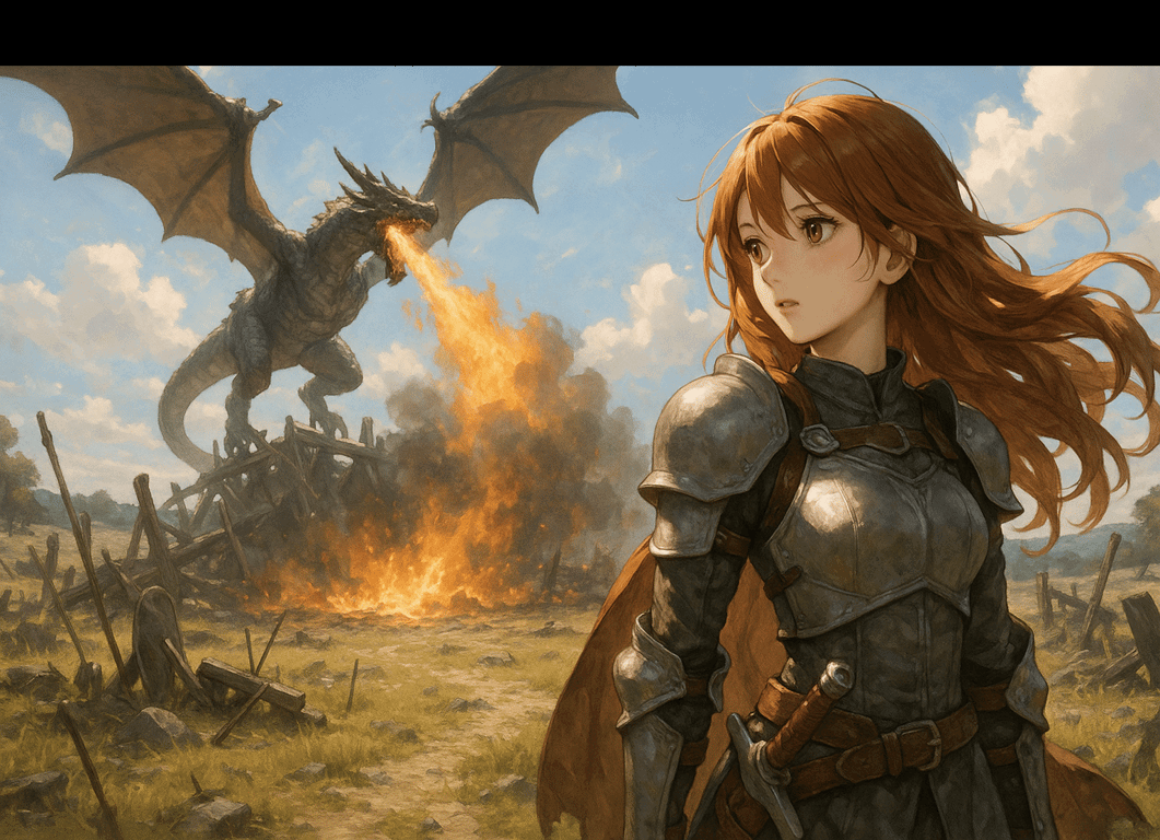Cover art for Dragonfyre: Lance & Cinder, a dragon scenario on AI Dungeon
