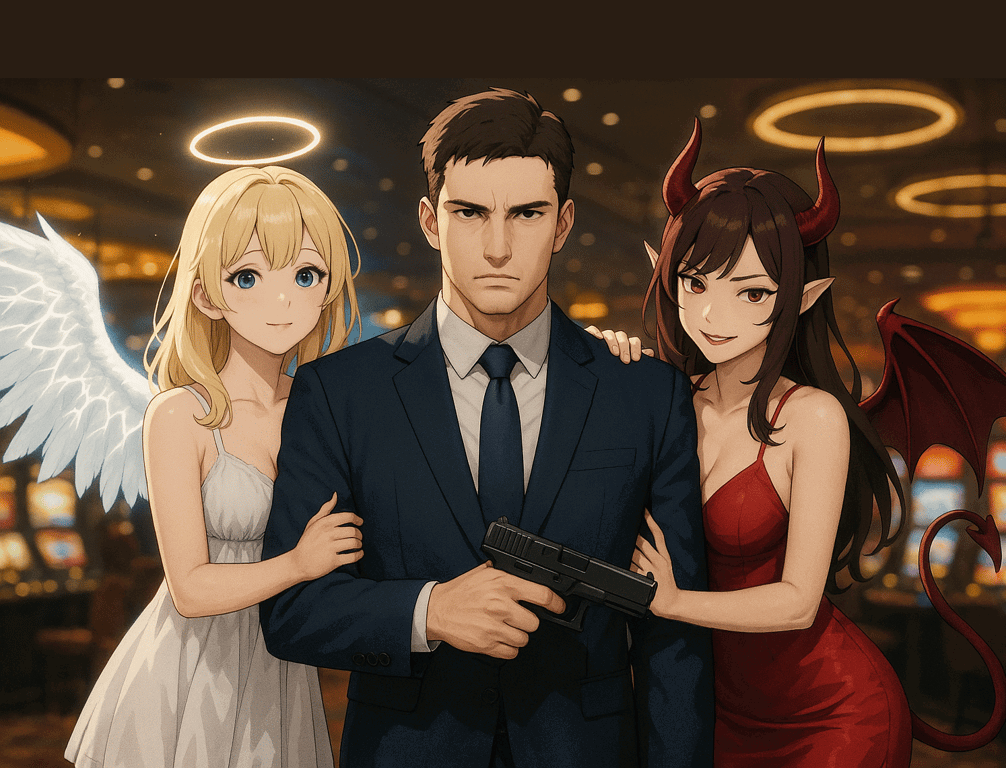 Cover art for Kiss Kiss, Kill Kill (Harder), an action scenario on AI Dungeon