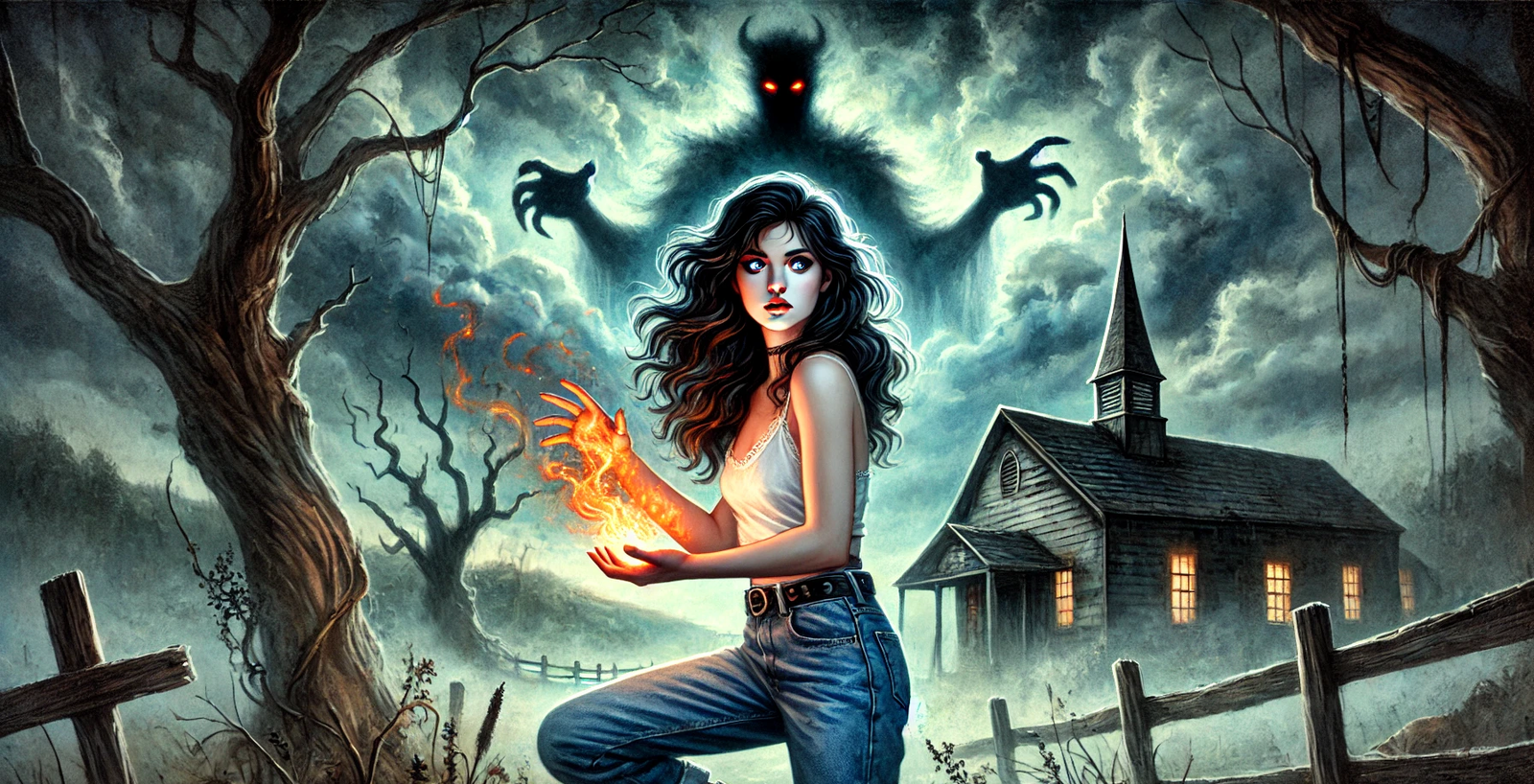 Cover art for The Witch of Dreadwater, a witch scenario on AI Dungeon