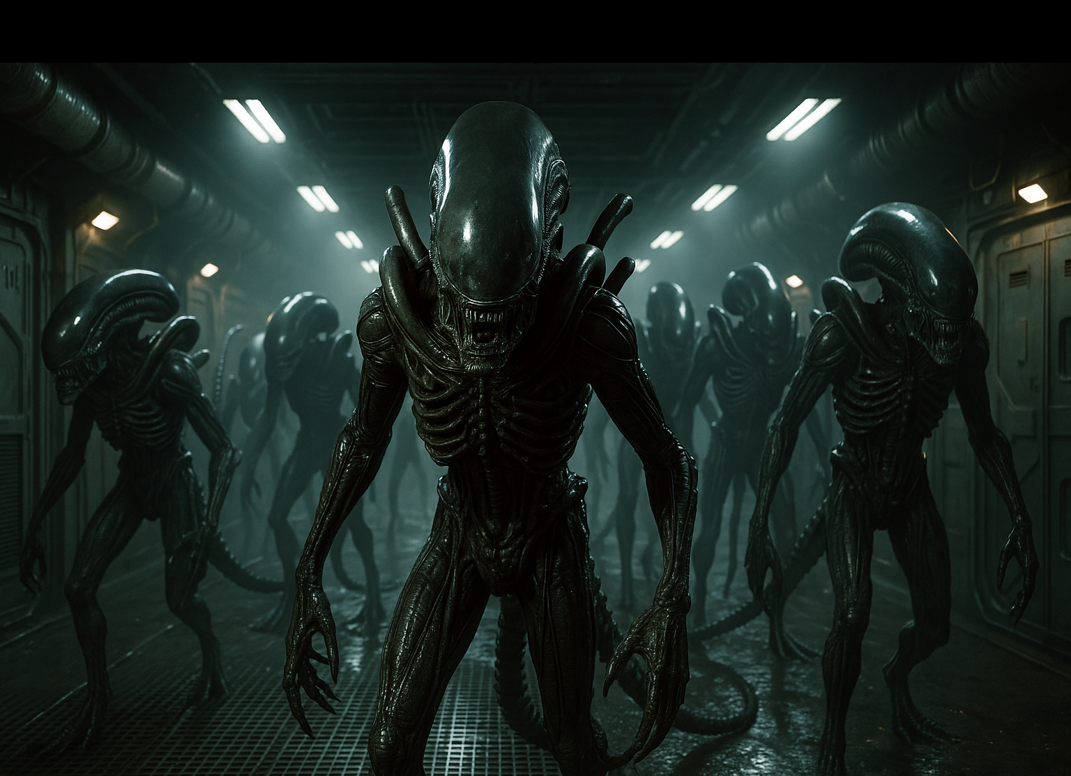 Cover art for Aliens: Black Requiem, an alien scenario on AI Dungeon