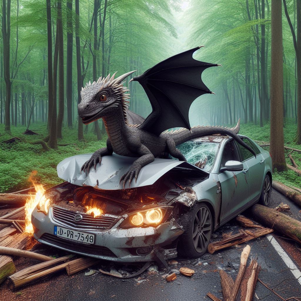 Cover art for You Crashed Into A Baby Dragon, a dragon scenario on AI Dungeon