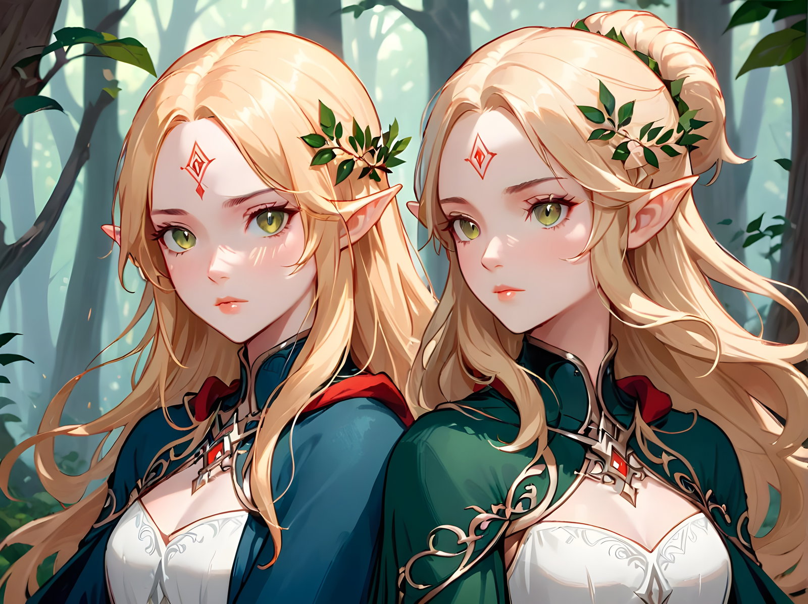 Cover art for The elven twins (3.0), an elf scenario on AI Dungeon