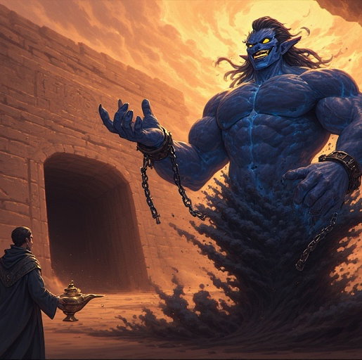 Cover art for Devious Genie, a fantasy scenario on AI Dungeon