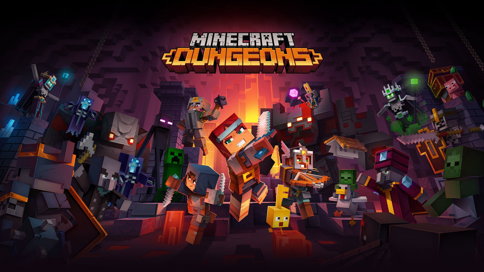 Cover art for Minecraft Dungeons, a minecraft scenario on AI Dungeon