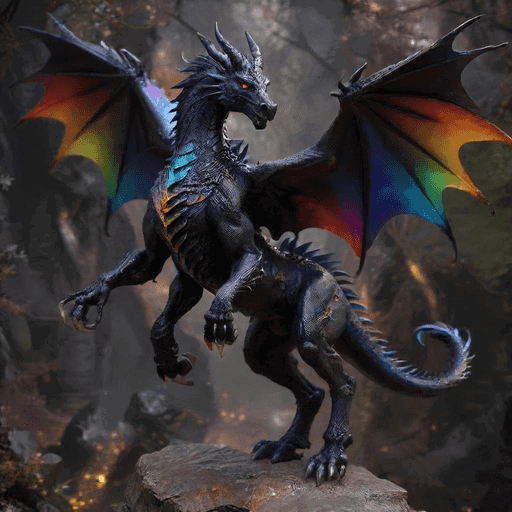 Cover art for The Chronicles of Obsidian Skystride: A Rainbow Realm Odyssey, a dragons scenario on AI Dungeon