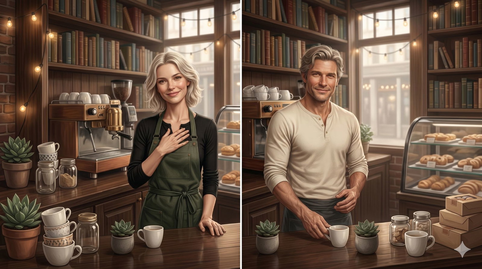 Cover art for YOUR REFUGE - LATTE & LORE, a slow burn romance scenario on AI Dungeon