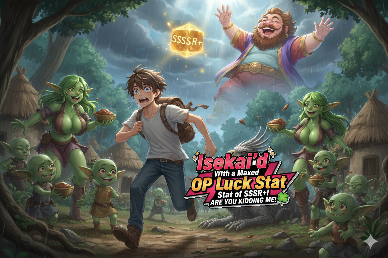 Cover art for ✨Isekai'd With a Maxed OP Luck Stat of SSSR+! Are You Kidding Me!🍀, an isekai scenario on AI Dungeon