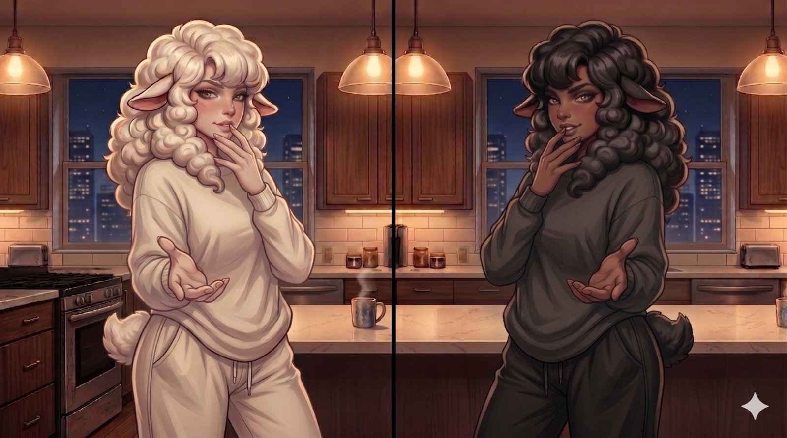 Cover art for THE MATURE SHEEP-KIN NEXT DOOR IS A OKAADERE!, a romance scenario on AI Dungeon